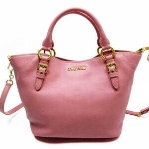 Miu Miu handbag crossbody shoulder bag pink gold leather